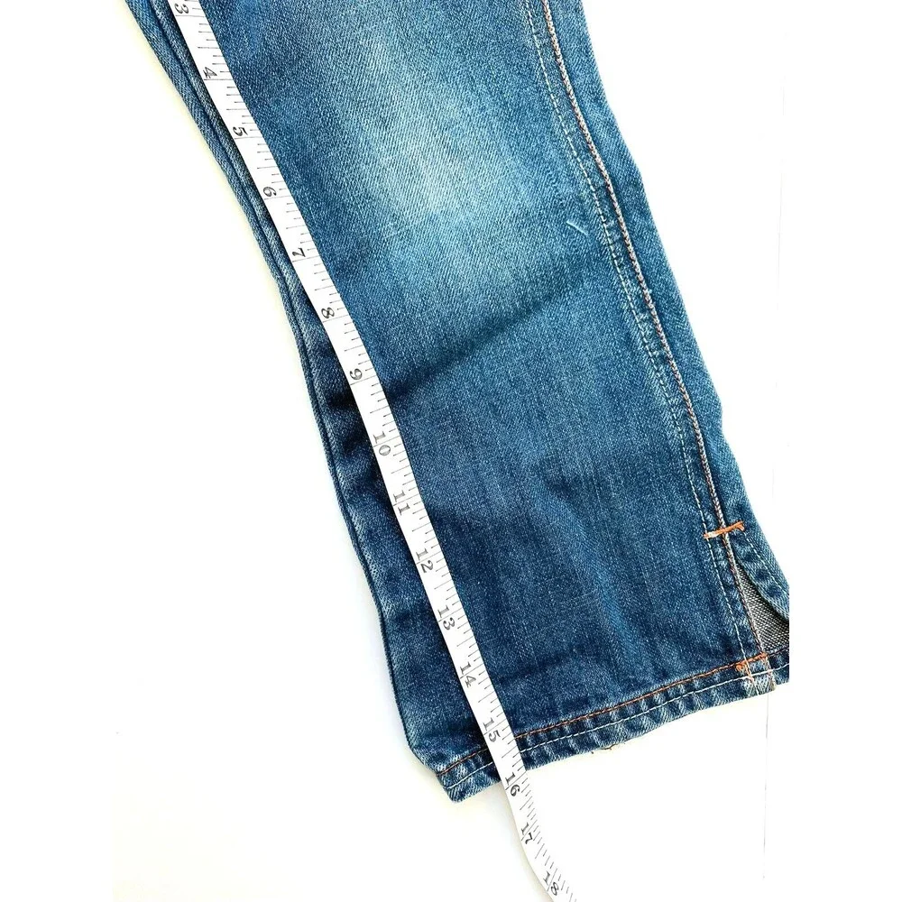 Gymboree CUTE AS A BUTTON Girls Denim Jean Pants Adjustable Waist Size 5 Flare
